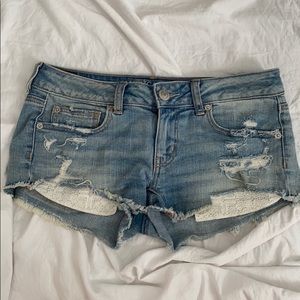 super low jean shorts